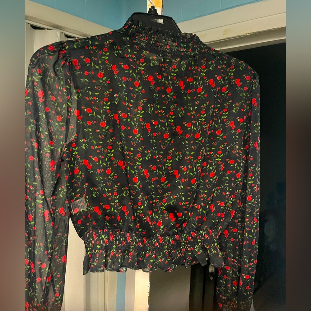 Sheer Black Floral Top